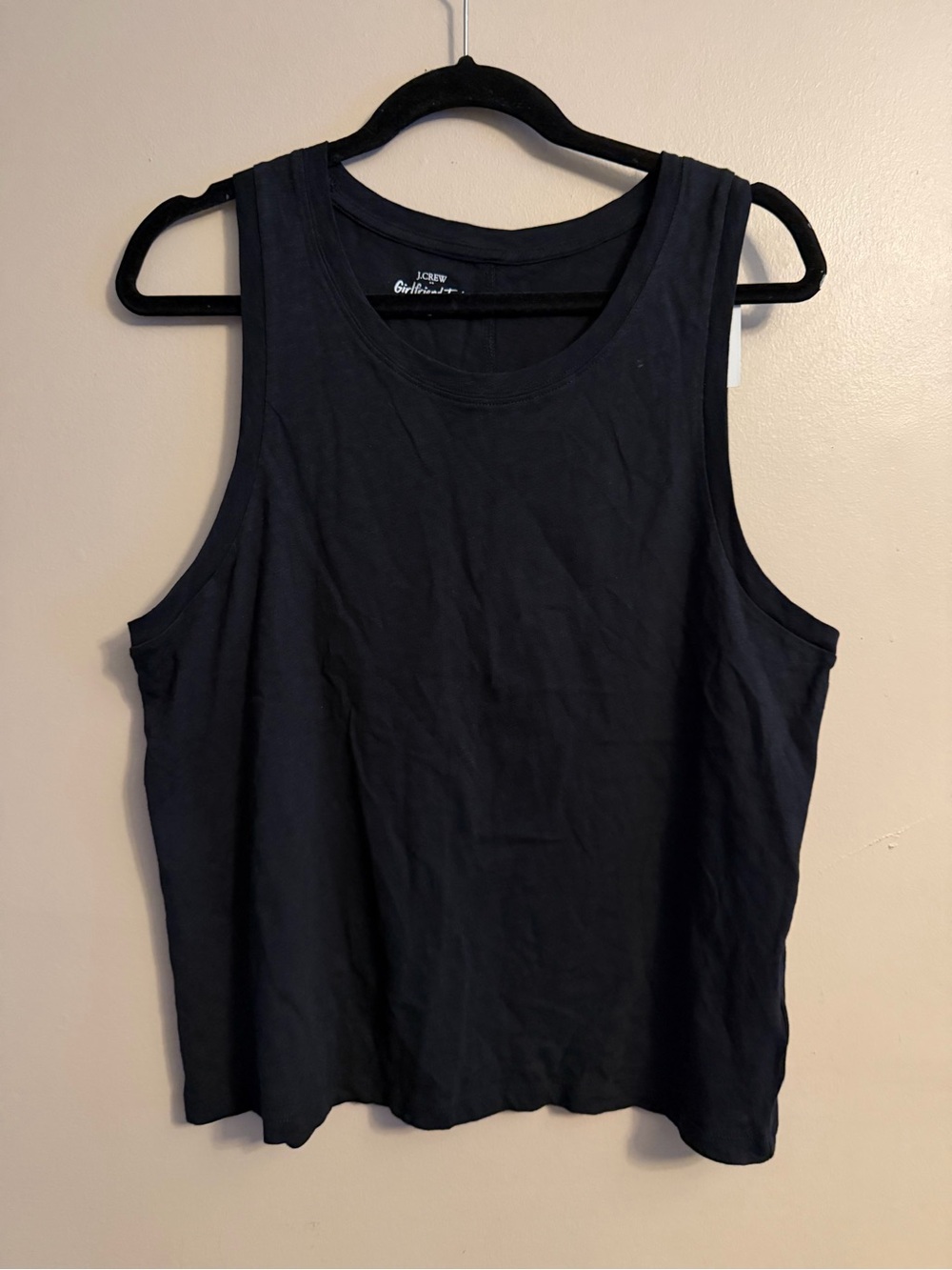 J. Crew Black Cotton Tank Top - Classic Crewneck